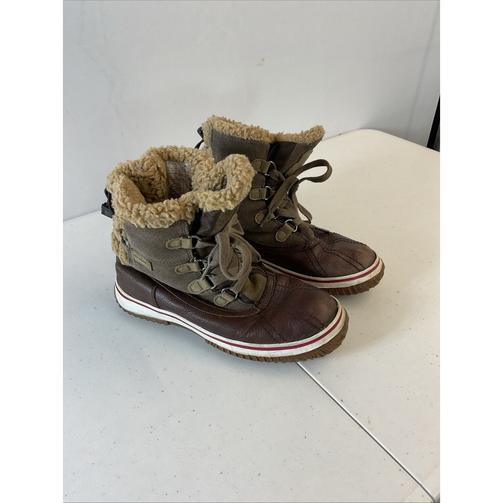 Pajar Canada Iceland Waterproof‎ Brown/Green Leather  Boots Women's 8-8.5